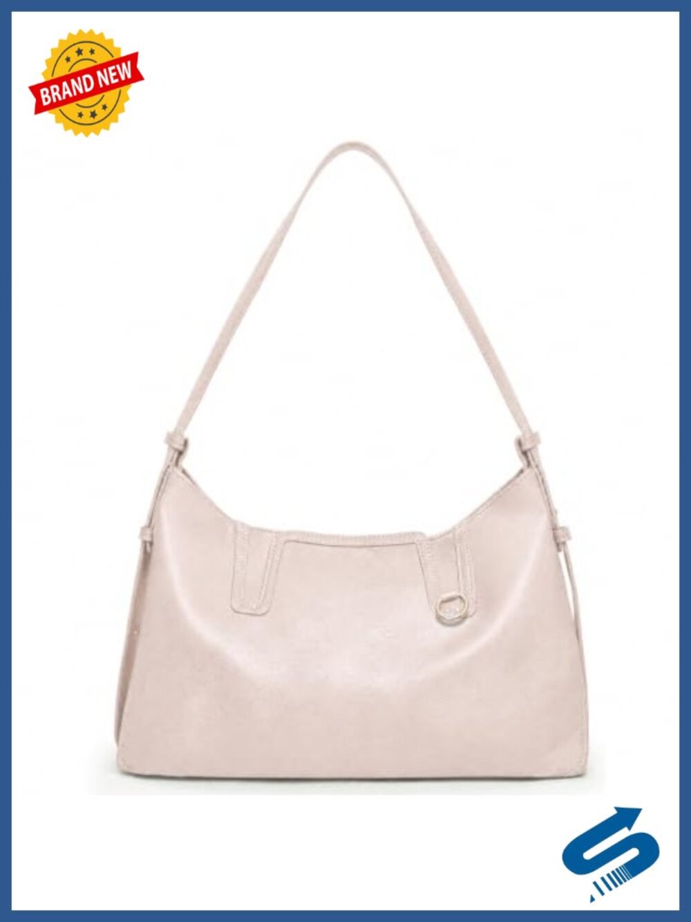 Faux Leather Hobo Shoulder Bag Slouchy Tote Purse for Work Travel
